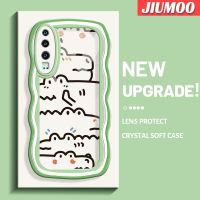 JIUMOO เคสสำหรับ Huawei P30 P30 Pro P30 Lite เคสลายจระเข้แบบเรียบง่ายขอบครีมดีไซน์ใหม่เคสโทรศัพท์แบบใสซิลิโคนเคสป้องกันโปร่งใสกันกระแทกแฟชั่นเลนส์กล้องถ่ายรูป