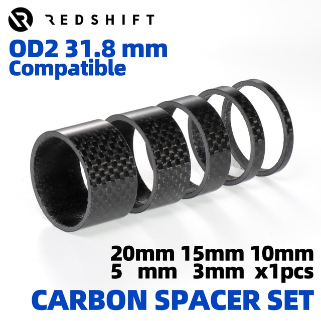 5Pcs Carbon Fibre Gloss Spacer Headset 3mm & 5mm & 10mm & 15mm & 20mm for Bike Bicycle 