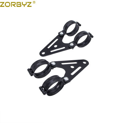 2021ZORBYZ Motorcycle 34mm-60mm Black Metal Headlight Mount Bracket Fork Turn Signal Light Clamp For Harley Cafe Racer Custom