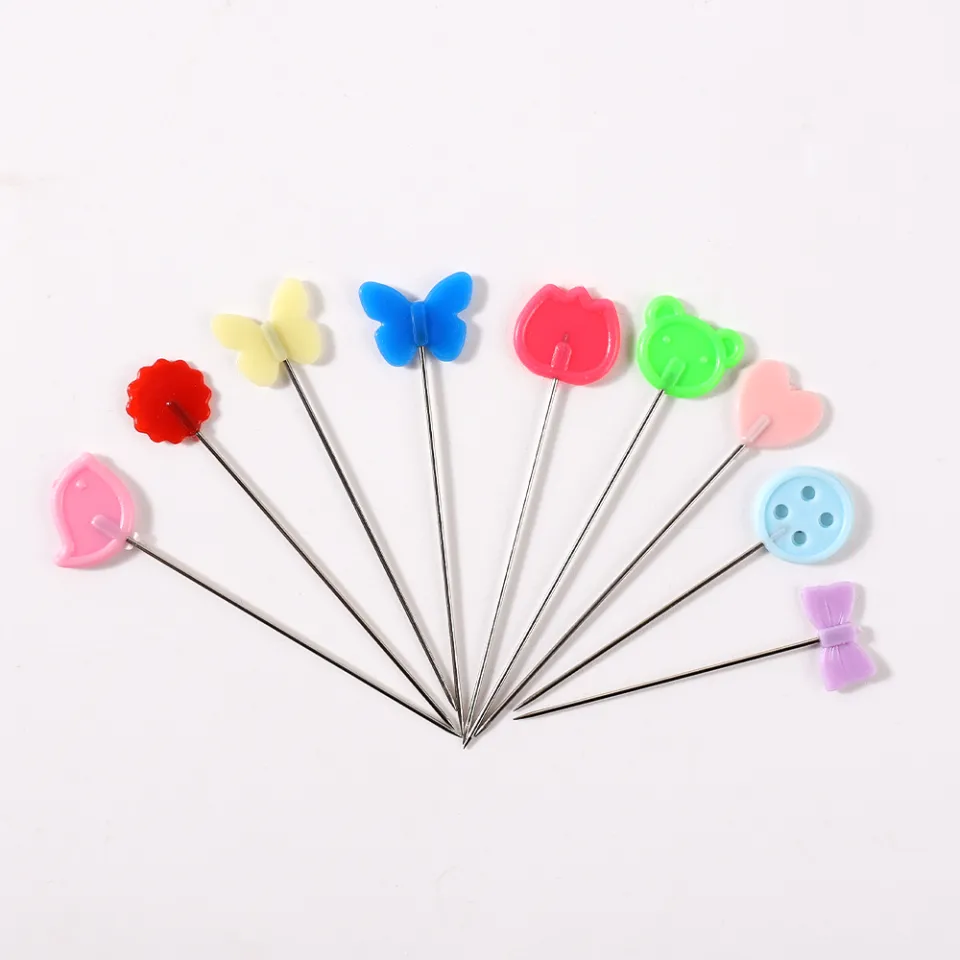 50PCS/box Stainless Steel Color Button Needle Pins Head Flat-head Sewing  Pins DIY Clothing Fabric Dressmaking Sewing Supplies