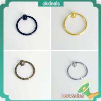 OKDEALS สังกะสีอัลลอยด์ ลูกบิดจับแหวน วงแหวนวงกลม มินิมอล ที่จับวงแหวนสำหรับยกแบบวงกลม ทันสมัยและทันสมัย หลุมเดียว ที่จับประตูแบบวงแหวน ตู้เสื้อผ้าในตู้เสื้อผ้า