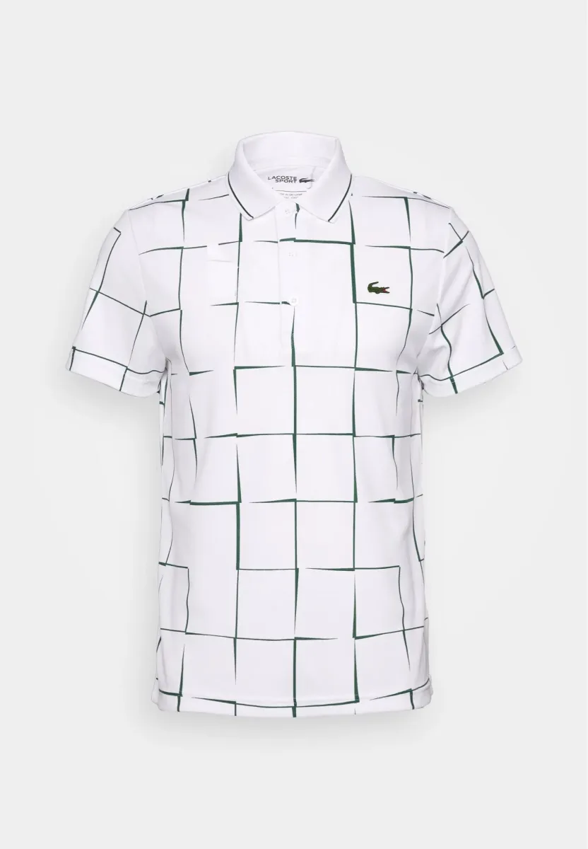 lacoste sport breathable print pique