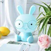 ◑☬❁ Cartoon Glasses Rabbit LED Night Light Modern Touch Switch Dimming USB Charger Eye Protect Energy Saving Bedroom Kids Room Gift