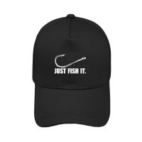 Fashion Men Just Fish It Funny Fishing Angler Hook Bait Tackle Preshrunk men Hip Hop Caps Brand Cotton Bucket Hats H11