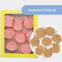 Anpanman 8 Piece Set Shape Cookie Cutters Fondant Cutter Plastic Cookie Mold DIY Fondant Pastry Decorating Baking Cooking Tools Bread Cake  Cookie Acc