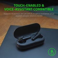 หัวค้อน Razer True Wireless หูฟังสำหรับเล่นเกมบลูทูธ: 60มิลลิวินาทีเวลาแฝงต่ำ IPX4จับคู่5.0บลูทูธอัตโนมัติ