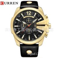 【JAN】 CURREN/card Ryan 8176 men big dial calendar recreational watch selling belt business