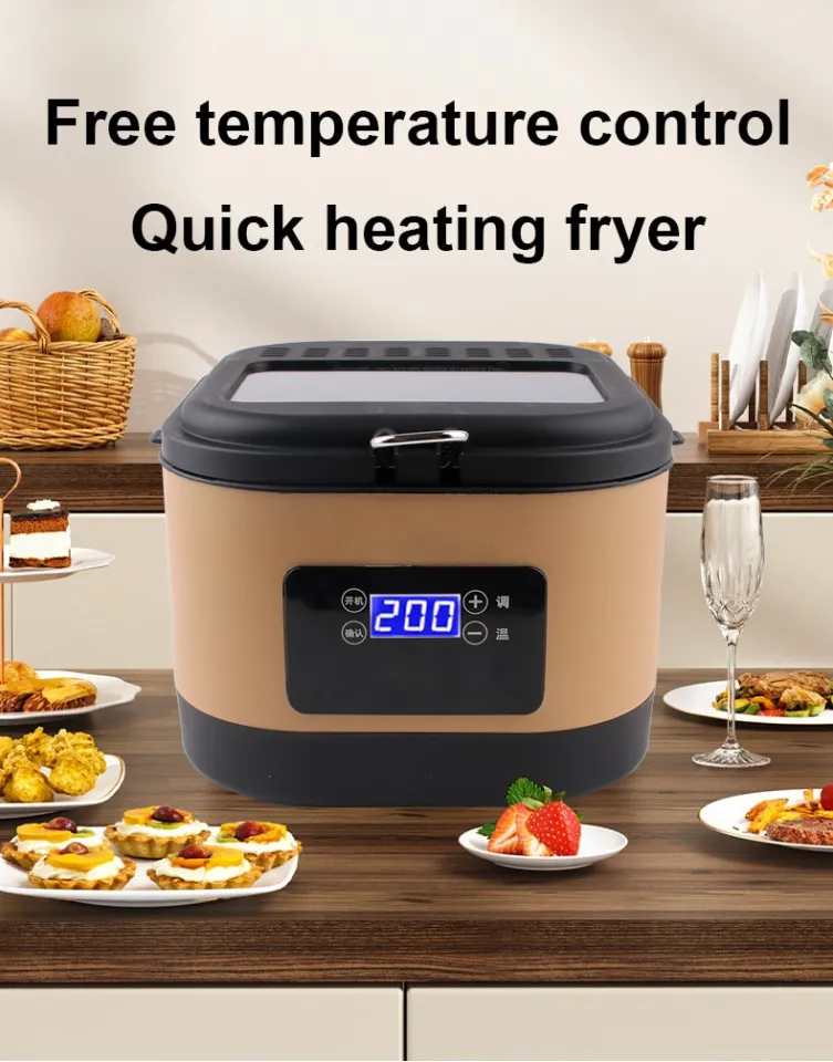 Electric Deep Fryer 6L French Frie Frying Machine Oven Hot Pot Fried  Chicken Grill Adjustable Thermostat