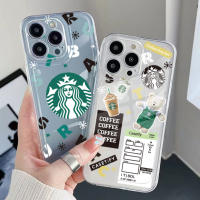 สำหรับ VIVO Y15A Y15S T1 5G Y21S Y21A Y21S Y33S Y12S Y11S Y12A Y01 Y1S Y01C Y20s G Y20A Starbucks กาแฟหมีคุณภาพสูงสแควร์ Edge Air Cushion Cover Full Len โทรศัพท์ป้องกันกรณี