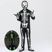 2023 Halloween Cosplay Childrens Clothing Horror Game Skeleton Clothes Theme Prom Luminous Skeleton Clothes Performance Clothes