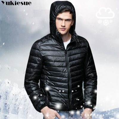 ZZOOI 2022 Men Hooded ultraLight White Duck Down Jacket Warm Jacket Line Portable Package men pack jacket clothe snow outwear coat