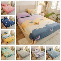 Warm Bed Cover 90x200 Cartoon Style Bedsheet for Home Velvet Fitted Sheet Queen Size lençol de cama casal(Pillowcase Need Order)