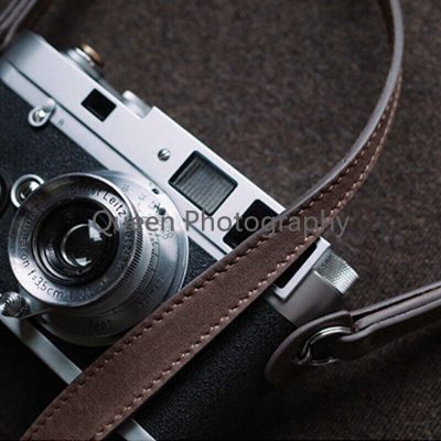 สายคล้องกล้องหนังแท้ประเภทรูสำหรับ Leica M6 M9 M10 Fuji Nikon Canon สมาร์ทโฟนสายคล้องไหล่