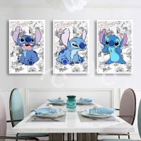 卐☾◕ Disney การ์ตูน Lilo Stitch โปสเตอร์ภาพวาดผ้าใบ Wall Art โมเดิร์นการ์ตูนภาพไม่มีกรอบภาพจิตรกรรมฝาผนังสำหรับตกแต่งห้องนอนเด็ก Cuadros