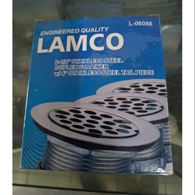 tjfLamco Stainless Duplex Sink Strainer 21/2" With 4" Tailpiece