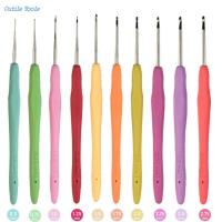 OUTILS 0.5-2.75มม. อะลูมิเนียมกับดอกไม้ถักที่ยึดตามหลักสรีรศาสตร์ Doilies หัตถกรรมถักตะขอถักโครเชต์อุปกรณ์เสริมอุปกรณ์เย็บผ้า