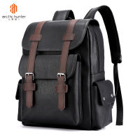 TOP☆ARCTIC HUNTER Mens Womens Backpack Large Capacity Soft Pu Leather Casual Student School Bag Computer Bag Travel Backpack