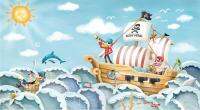 Beibehang ภาพแหวนแฟนซีบนเรือวอลเปเปอร์ภาพเขียนฝาผนังรูปการ์ตูน3มิติสำหรับห้องเด็กเด็กทารกปูนเปียกจิตกรรมฝาผนัง3มิติ