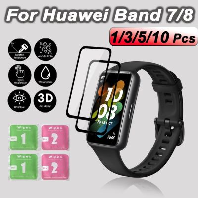 3D Curved Edge Protective Film For Huawei Band 7 8 Screen Protector Tempered Glass Cover Watch Protection Film For Huawei Band 8 Nails  Screws Fastene