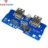 PANTHON 2 USB เอาต์พุต5V 1A โมดูลชาร์จแบตสำรองมือถือ18650แบตเตอรี่ลิเธียมชุดสัญญาณไฟ LED 3V 3.7V 4.2V ถึง5V