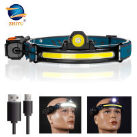 Drop Shipping XPG+COB LED Head Lamp New Sensor Headlamp with Built-in Battery Flashlight USB Rechargeable 6 Modes Head Torch