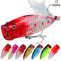 เหยื่อตกปลา Crankbait เหยื่อตกปลาที่ส่ายไปมาเหยื่อดำน้ำลึกพร้อมขนนกน้ำตื้นเหยื่อว่ายน้ำ7.5ซม. ± 0.5ซม./19ก.