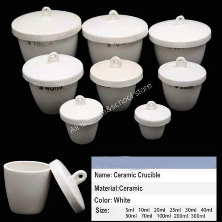 All Size Available 5Ml To 300Ml Porcelain Crucible Lab 1/2/5/10Pcs
