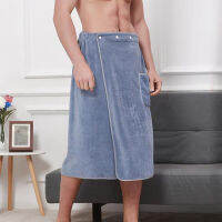 Men Nightwear y Pajamas Sleep Bottoms Microfiber Culottes Bathrobe With Towel Short Pants Soft Side Split Robe Homewear