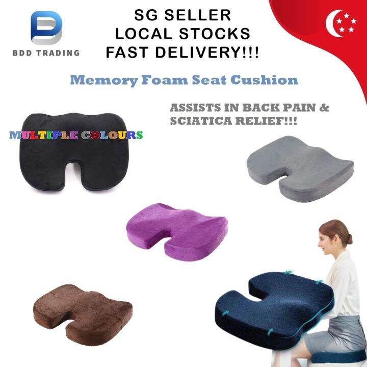 👍CHEAPEST!!!👍 Comfort 100 Pure Memory Foam Seat Cushion Orthopedic Design for Back Hip Tailbone