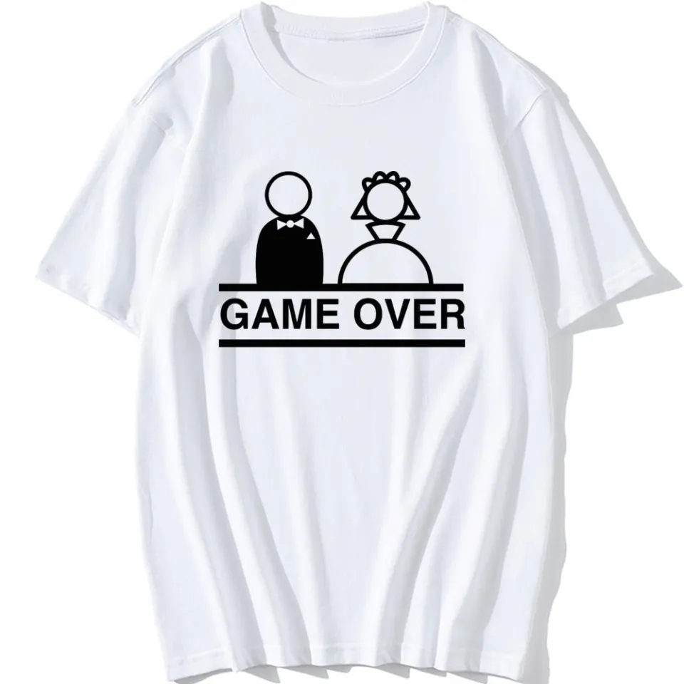 Funny Bride and Groom Meme & Quote T-Shirt Game Over