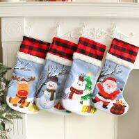 Christmas Stocking Sack Xmas Gift Candy Bag Santa Claus Snowman Deer Christmas Tree Pendant Decorations 2023 New Year Socks Tights