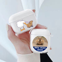 สนุก Capybara Meme สำหรับ Apple Airpods Pro 2 1 3 ป้องกันกันกระแทก Air Pods หูฟังกล่องซิลิโคนนุ่ม Funda Coque-Chenjin598