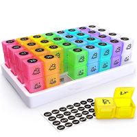 1Pcs Monthly Pill Organizer 32 Compartments Dispenser Quick to Take Travel Container Pill Seven Day Convenient Storage Box