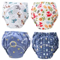 6 Layers Waterproof Reusable Cotton Baby Training Pants Infant Shorts Underwear Cloth Baby Diaper Nappies Panties Nappy Changing Cloth Diapers