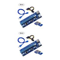 1/2/3/5 PCI-E คอมพิวเตอร์สำหรับขุดการด์ตัวขยาย PCI-E อะแดปเตอร์กับ16x 1x ที่มี6-Pin และอินเตอร์เฟซ USB