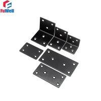 ﺴ Fuwell 5pcs Squared Stainless Steel Black Corner Code Fixing Bracket 180 and 90 Degree Wardrobe Connector Furniture Hardware