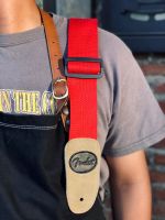 สายสะพายกีต้าร์โปร่ง/กีตาร์ไฟฟ้า/เบส Fender Acoustic Electric Guitar Strap ปรับสายได้ สายสะพาย มีหลายสี ✅ฟรี ปิ๊กกีต้าร์  2 อัน - luckybymusic