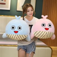 【ของเล่นตุ๊กตา】 New  1pc 30cm 80cm Cartoon Big Eyes Whale Plush Toys Stuffed Animal Fish Kids Baby Doll Lovely Sleeping Pillow Kawaii Girls Gift