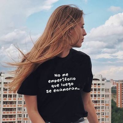 Fashion Spanish phrase camisetas de mujer basic Woman T-shirts Letter Print tops shirts Cotton Lady tshirt summer clothing