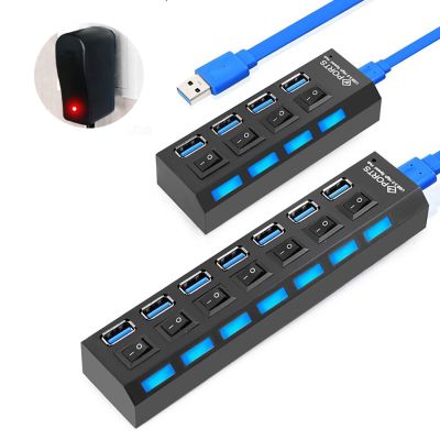 ฮับ Usb 3 0ตัวแยก Usb Hub 3.0ฮับยูเอสบีหลายทางพร้อมอะแดปเตอร์ไฟ4 7พอร์ต Extender 2.0 Hab อุปกรณ์คอมพิวเตอร์สำหรับคอมพิวเตอร์พีซี Feona