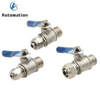 1pcs Pneumatic Copper Ball Valve 1/4"  Male Thread to 6mm/8mm/10mm Tube Quick Connect RO Reverse Osmosis CNC Water Air Oil Hand Tool Parts Accessories