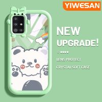 YIWESAN เคสปลอกสำหรับ Samsung Galaxy A51 4G A51 5G,เคส M40s หมีขาวลายการ์ตูนรูปโบว์เล็กๆน้อยๆมอนสเตอร์เคสนิ่มทนต่อการขีดข่วนเคสโทรศัพท์โปร่งใสซิลิโคน TPU ฝาครอบป้องกันเลนส์กล้องถ่ายรูป