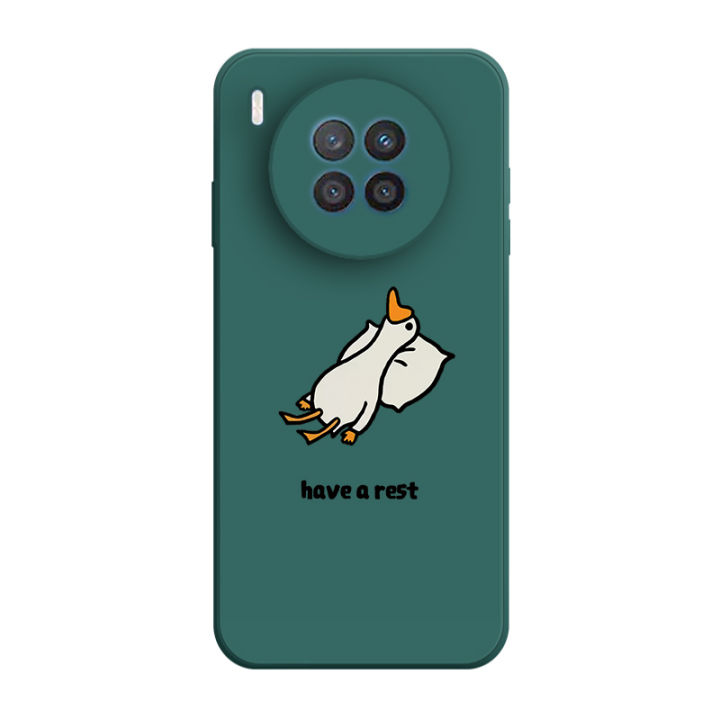 เคส-huawei-nova-8i-7i-case-เคสการ์ตูนน่ารักเป็ดเคสซิลิโคนเหลว-flocking-ฝาครอบโทรศัพท์ป้องกัน-เคสโทรศัพท์