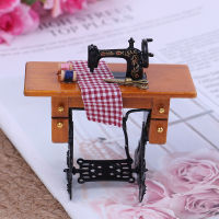 FOO Dollhouse Miniature Furniture จักรเย็บผ้าขนาดเล็กตกแต่งโต๊ะผ้า1:12ของเล่น