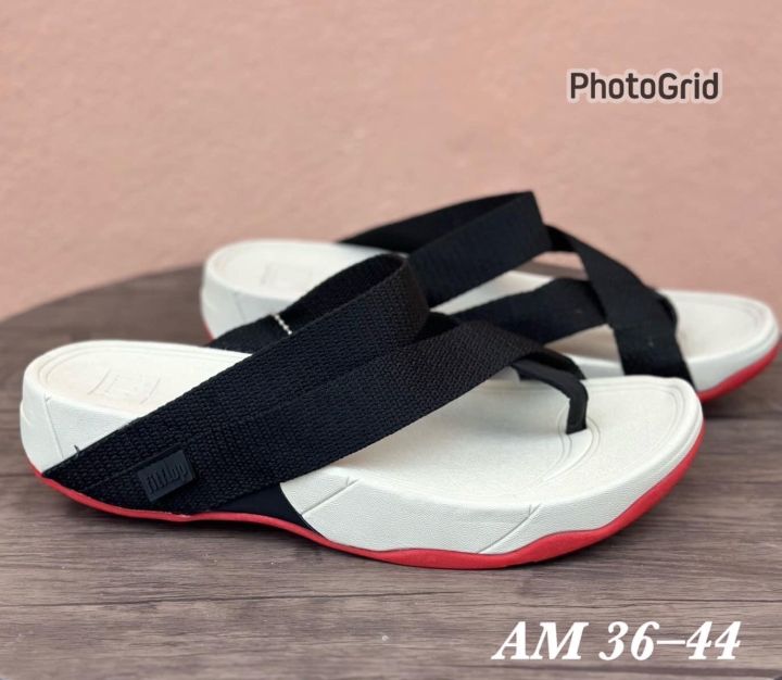 fitflop-รองเท้า-fitflop-ผู้ชาย-sling-weave-toe-thongs-รองเท้าเพื่อสุขภาพ-สินค้าพร้อมจัดส่ง-สีดำสวยๆ