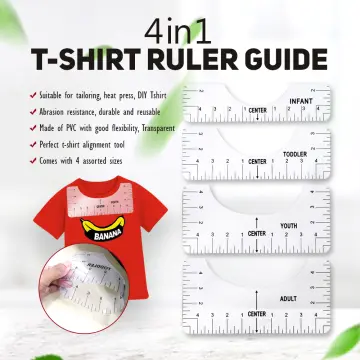 4Pcs T-Shirt Alignment Ruler Graphics Tshirt Alignment Tool Tshirt Craft  Ruler with Guide Tool for Making Measuring Tape Tools