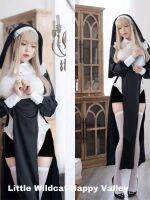 Nun Cosplay Costume Women Fancy Dress Set Halloween Party Roleplay Outfit Adult Nun Dress Black Fancy Christmas Cosplay Dress Up