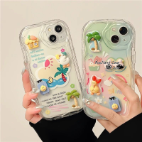 เคส RouJiang สำหรับ iPhone 15 14 13 12 11 Pro Max X XR Xs Max 8 7 6S Plus SE 2020 INS ที่แปะทำมือชายหาดฤดูร้อนสไตล์ชายทะเลเคสโทรศัพท์