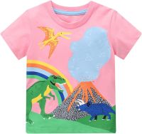 Toddler Boy T Shirts Cartoon Pattern Printed Short Sleeve Tops Casual Crew Neck Tees Boys Fashion Summer Clothes for Kids