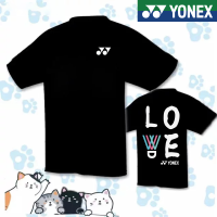 Yonex เสื้อแบดมินตัน2023ใหม่เสื้อยืดเสื้อเชิ้ตแขนสั้นสำหรับผู้ชายและผู้หญิงเสื้อใส่ฝึกซ้อมเสื้อคู่เสื้อพิมพ์ลายวัฒนธรรมเสื้อทีมเสื้อยืดระบายอากาศได้ดี